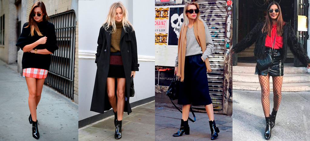 look saia e bota em verniz