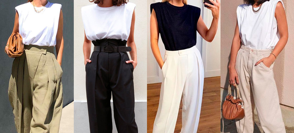 Regata muscle tee com calças largas
