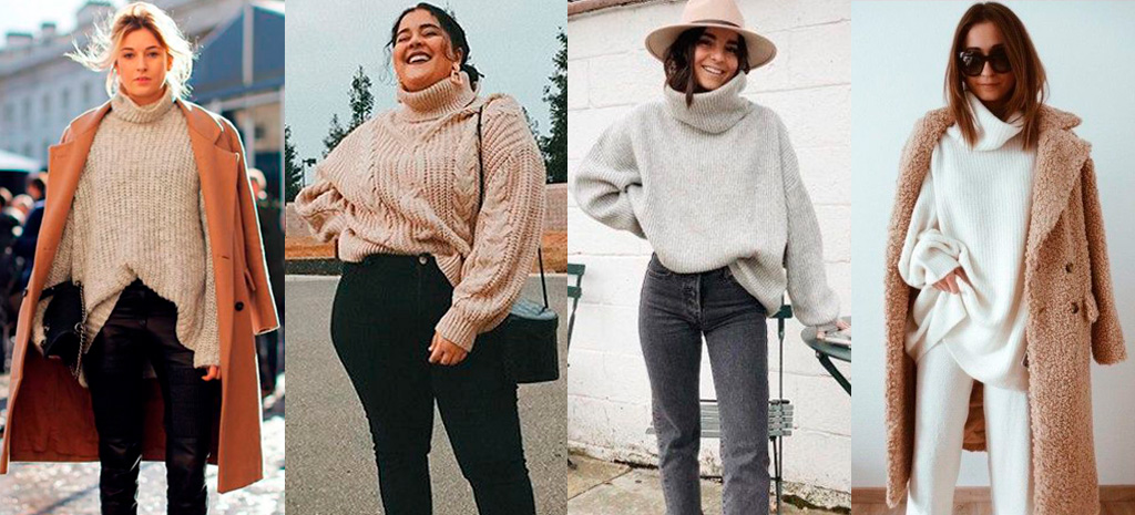 Composições com suéter oversized