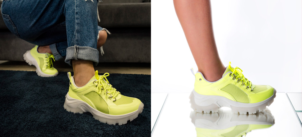 cores-dad sneaker amarelo neon
