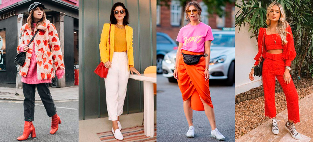 Cores vivas em looks