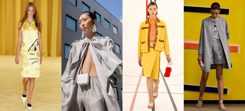 Grifes, looks amarelos e cinzas pantone