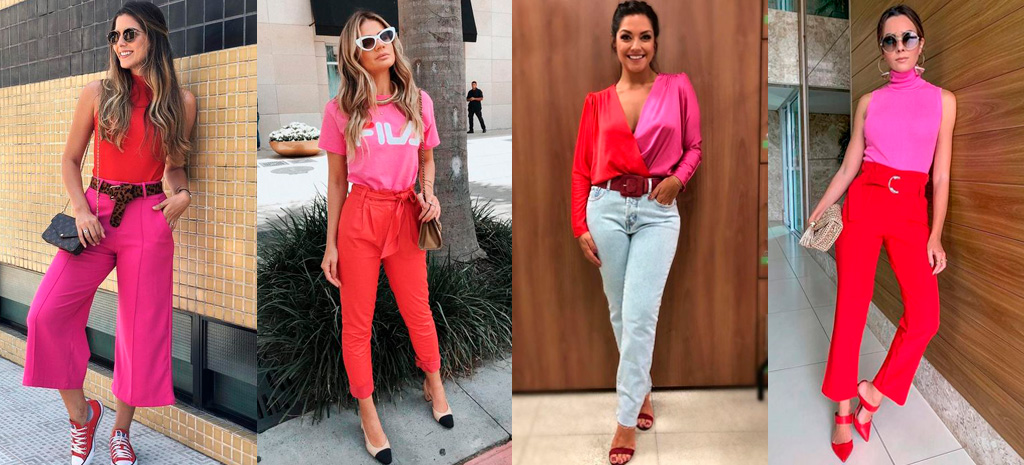 look vermelho e rosa natal inspiração