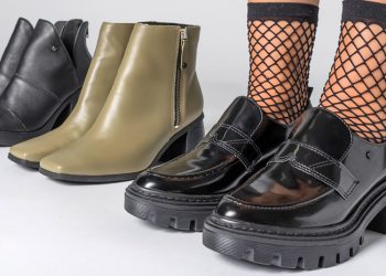 Botas e sapato Tanara com meia arrastão