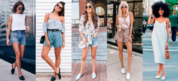 Shorts e vestidos com mule