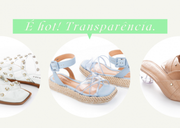 Sandálias Tanara com detalhes transparentes: trend de verão
