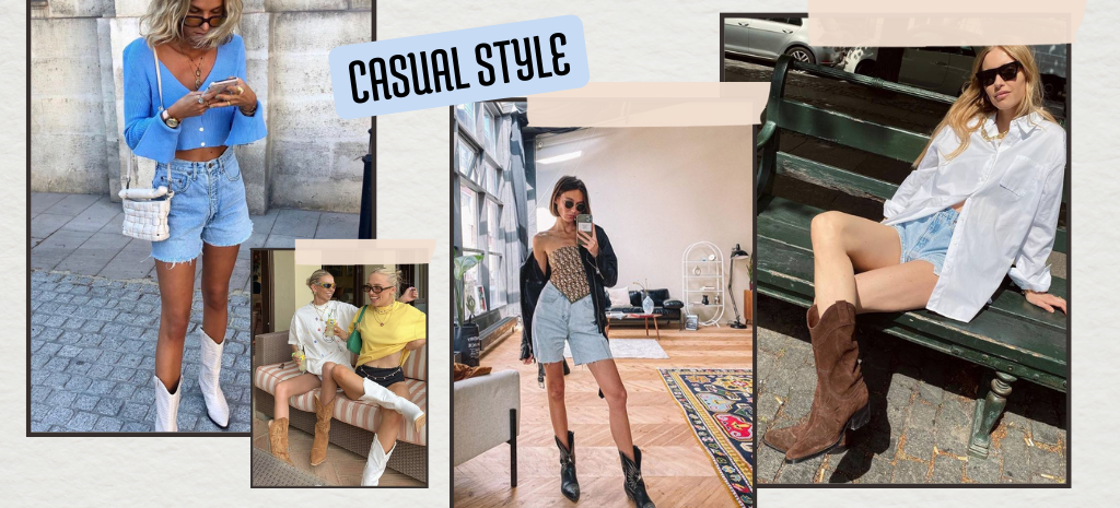 A bota western aparece em muitos looks com shorts jeans, inspire-se! (Fotos: divulgação).