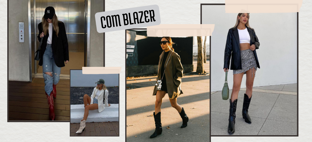 Esse modelo de bota é versátil, perfeita para compor o look western + blazer! (Fotos: divulgação).