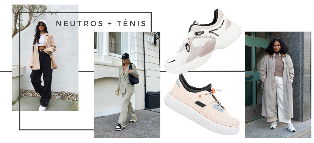 Comfy e mega estilosa com looks neutros e tênis. (Fotos: divulgação)