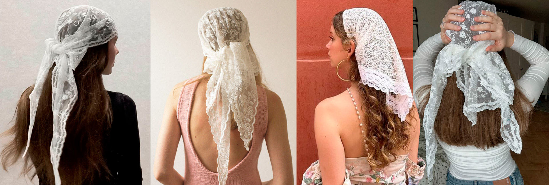 Lenços de Cabeça: Renda une delicadeza e atitude.
